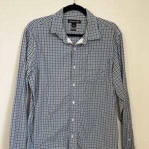 Michael Kors Navy and White Plaid Men's Shirt
